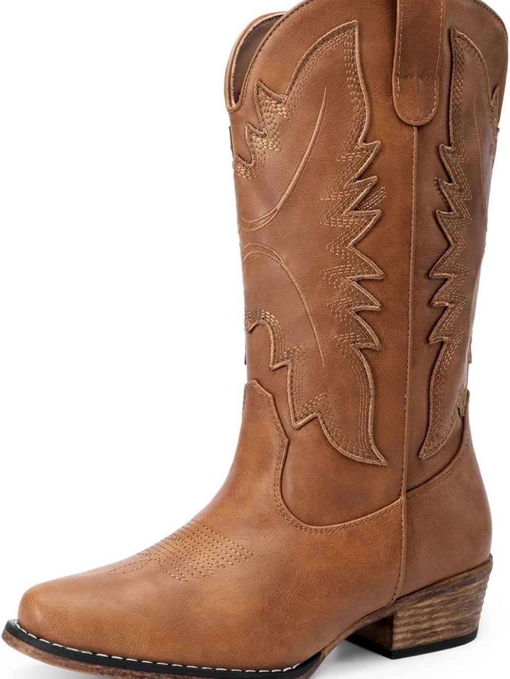 DREAM PARIS Cowboy Boots for Women Cowgirl Western Mid Calf Boots Snip Toe - Picture 8 of 15
